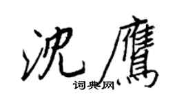 王正良沈鷹行書個性簽名怎么寫