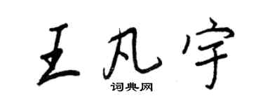 王正良王凡宇行書個性簽名怎么寫