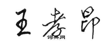 駱恆光王孝昂行書個性簽名怎么寫