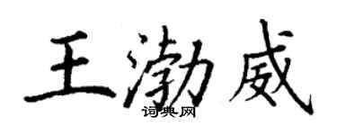 丁謙王渤威楷書個性簽名怎么寫