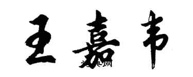 胡問遂王嘉韋行書個性簽名怎么寫