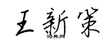 王正良王新策行書個性簽名怎么寫