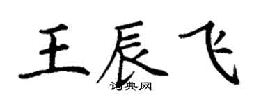丁謙王辰飛楷書個性簽名怎么寫