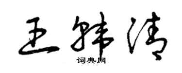 曾慶福王韓清草書個性簽名怎么寫