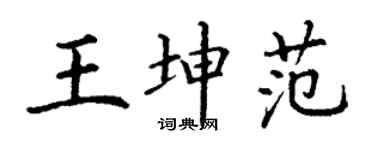 丁謙王坤範楷書個性簽名怎么寫