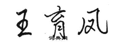 駱恆光王育鳳行書個性簽名怎么寫