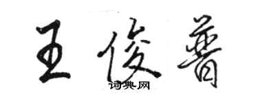 駱恆光王俊普行書個性簽名怎么寫