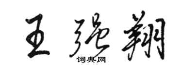 駱恆光王強翔行書個性簽名怎么寫
