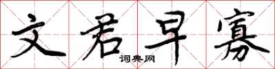 周炳元文君早寡楷書怎么寫