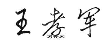 駱恆光王孝軍行書個性簽名怎么寫