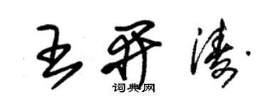 朱錫榮王開濤草書個性簽名怎么寫