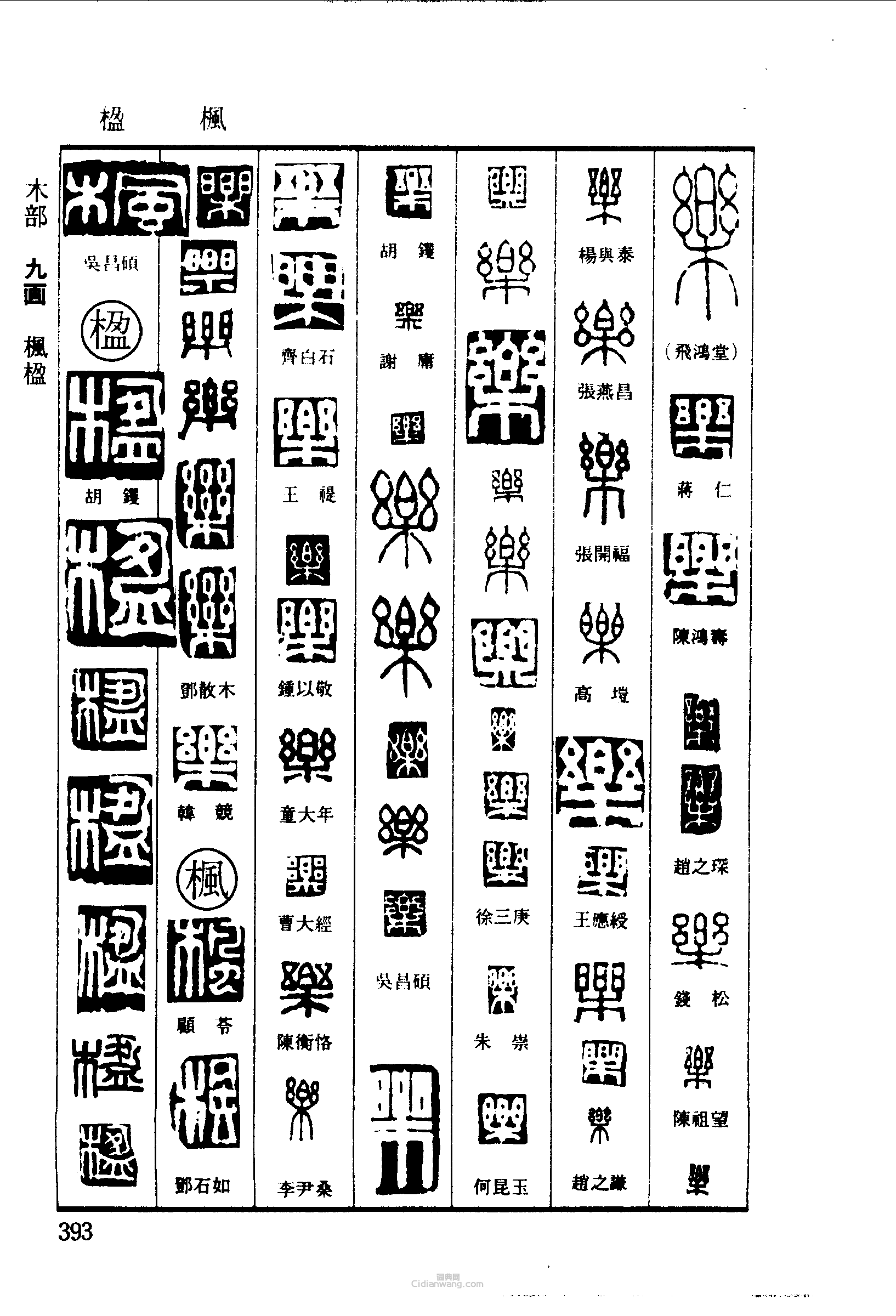 篆刻字典的篆刻印章樂楓楹