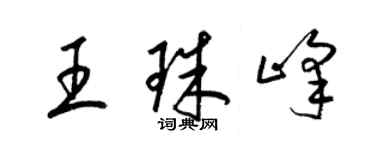 梁錦英王珠峰草書個性簽名怎么寫