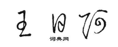 駱恆光王日阿草書個性簽名怎么寫