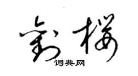 梁錦英劉櫻草書個性簽名怎么寫