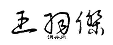 曾慶福王羽傑草書個性簽名怎么寫