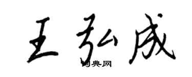 王正良王弘成行書個性簽名怎么寫