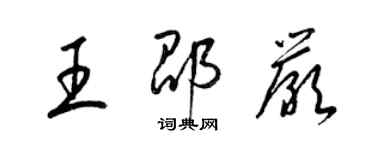 梁錦英王邵嚴草書個性簽名怎么寫