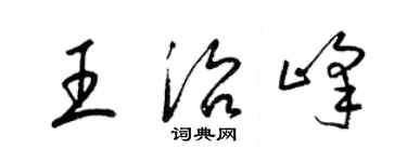 梁錦英王治峰草書個性簽名怎么寫