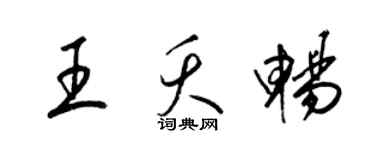 梁錦英王夭暢草書個性簽名怎么寫