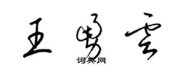 梁錦英王勇雲草書個性簽名怎么寫