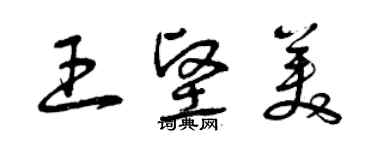 曾慶福王堅美草書個性簽名怎么寫