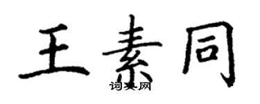 丁謙王素同楷書個性簽名怎么寫