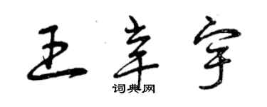 曾慶福王辛宇草書個性簽名怎么寫