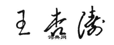 駱恆光王杏濤草書個性簽名怎么寫