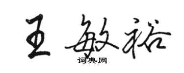 駱恆光王敏裕行書個性簽名怎么寫