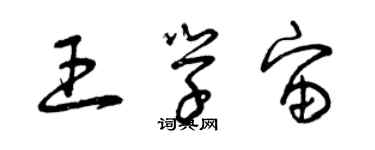 曾慶福王學宙草書個性簽名怎么寫