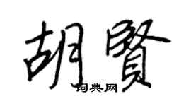 王正良胡賢行書個性簽名怎么寫