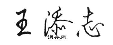 駱恆光王添志行書個性簽名怎么寫