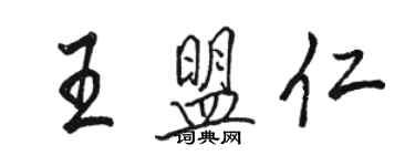 駱恆光王盟仁行書個性簽名怎么寫