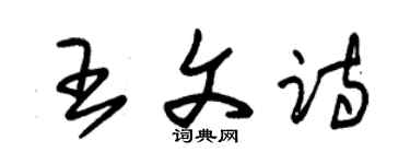 朱錫榮王文詩草書個性簽名怎么寫