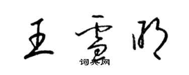 梁錦英王雪明草書個性簽名怎么寫