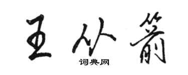 駱恆光王從箭行書個性簽名怎么寫