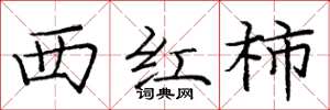 龐中華西紅柿楷書怎么寫