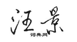 駱恆光汪景行書個性簽名怎么寫