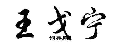 胡問遂王戈寧行書個性簽名怎么寫