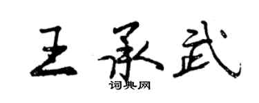 曾慶福王承武行書個性簽名怎么寫