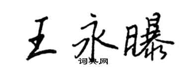 王正良王永曝行書個性簽名怎么寫