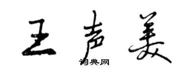 曾慶福王聲美行書個性簽名怎么寫