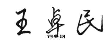 駱恆光王卓民行書個性簽名怎么寫
