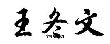 胡問遂王冬文行書個性簽名怎么寫