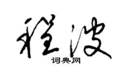 梁錦英程波草書個性簽名怎么寫