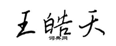 王正良王皓夭行書個性簽名怎么寫