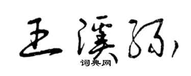 曾慶福王溪緣草書個性簽名怎么寫