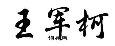 胡問遂王軍柯行書個性簽名怎么寫