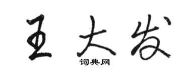 駱恆光王大發行書個性簽名怎么寫